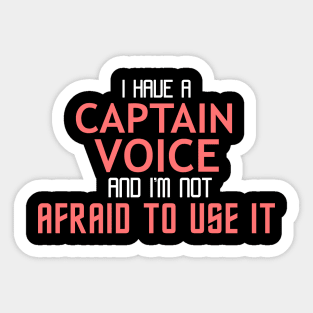 Captain Voice Cool Typography Job Design Sticker